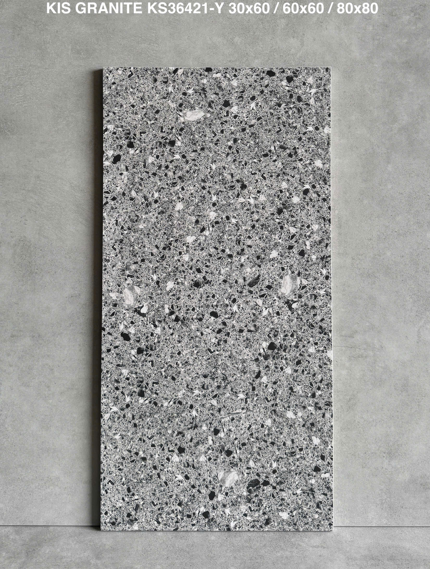 Gạch Terrazzo KIS KS36421 60x60 Ghi Đậm Mờ