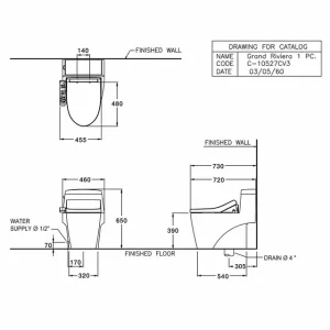 Alternative view of Bồn Cầu 1 Khối COTTO C10527(CV3) Dòng Grand Riviera Trắng Nắp Điện Tử