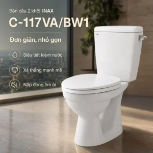 Bồn Cầu 2 Khối INAX C-117VA Trắng Thân Dài