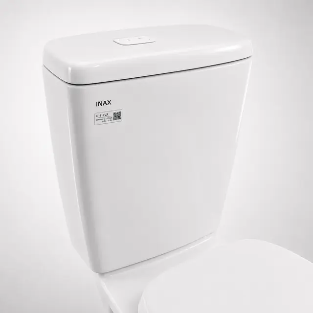 Bồn Cầu 2 Khối INAX C-117VA Trắng Thân Dài - Ảnh 3