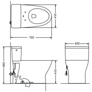 Alternative view of Bồn Cầu 1 Khối TOTO MS188VKE4#XW Trắng Thân Dài