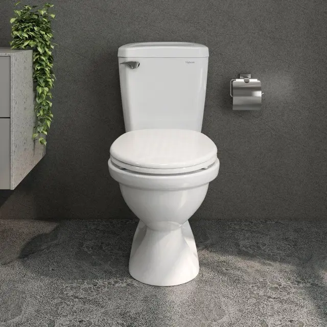 Bồn Cầu 2 Khối Viglacera VI77 Trắng Thân Dài - Ảnh 2